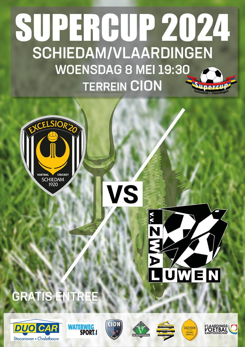 CION gastheer Waterweg Supercupwedstrijd Excelsior’20 – Zwaluwen op woensdag 8 mei